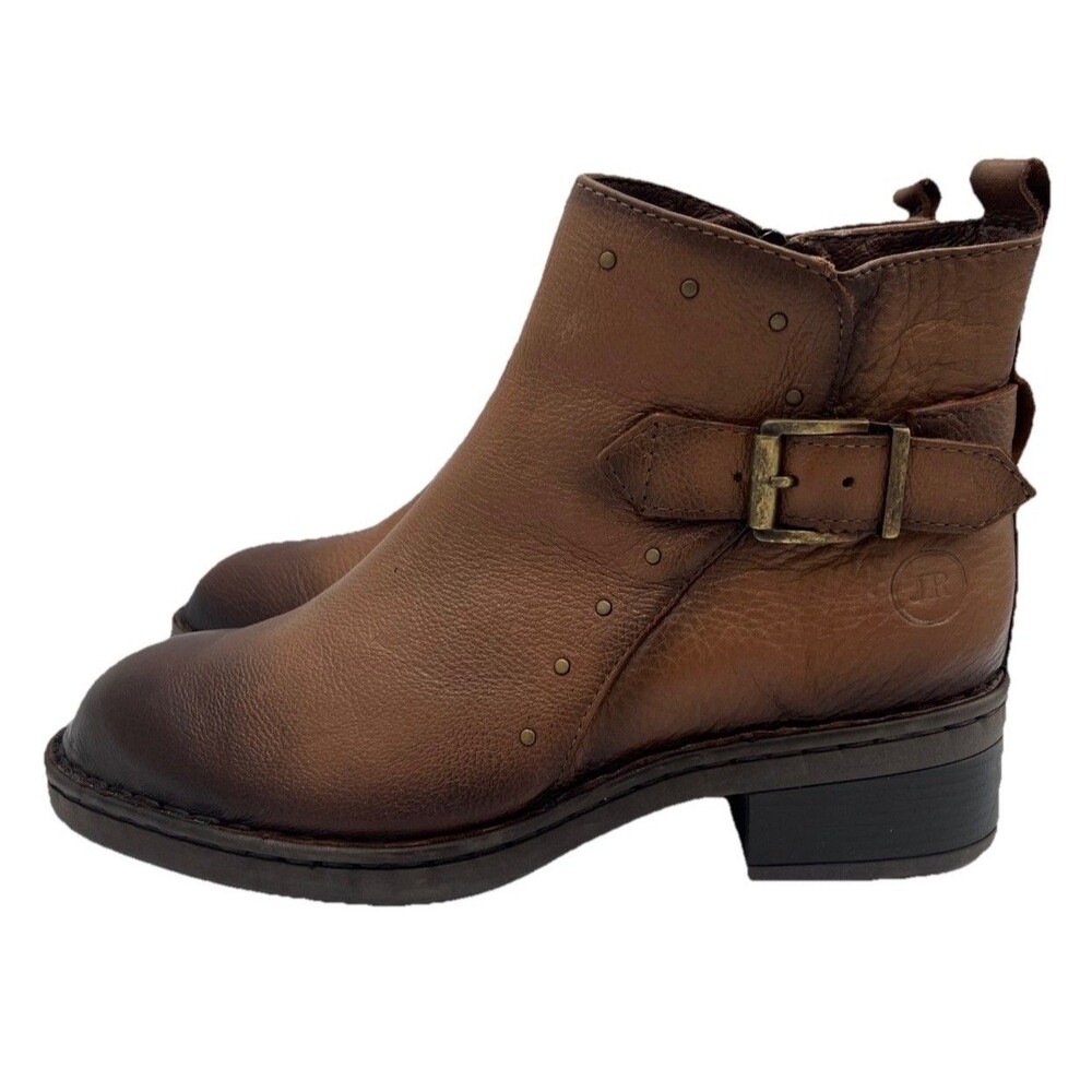 John Romaine Leather Upper Ombré Black Brown Ankle Boots Women’s 9.5 Buckle Zip